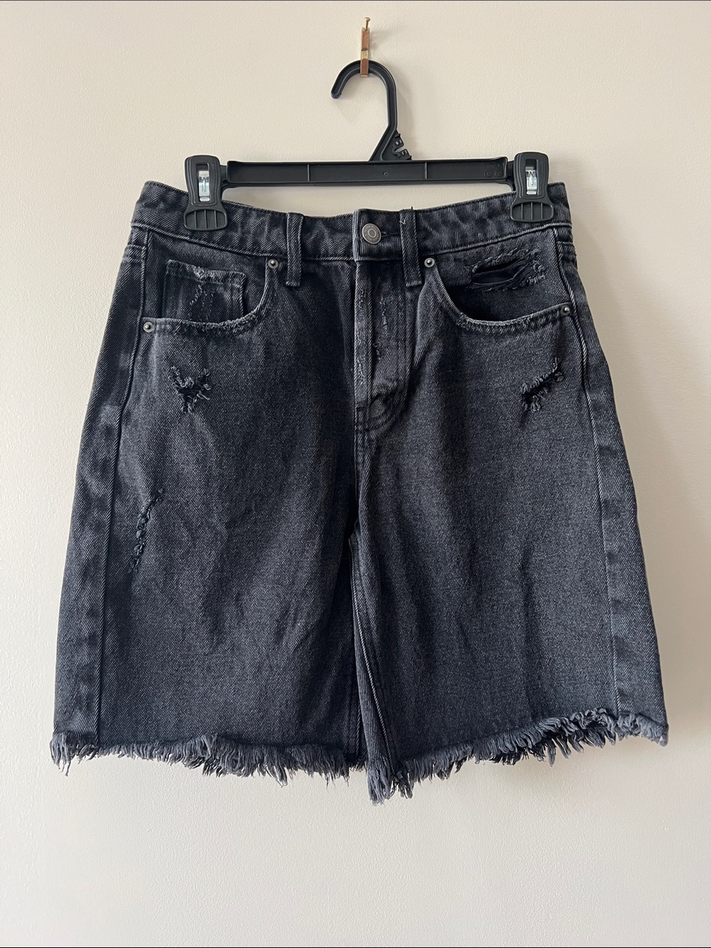 Wild Fable Faded Wash High Rise Bermuda Button Fly Denim Shorts